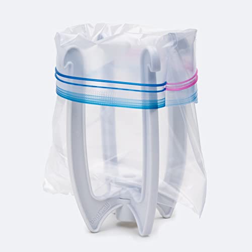 Bagwell Quart Size Food Storage Bag Holder - Hands-Free Freezer Bag Stand