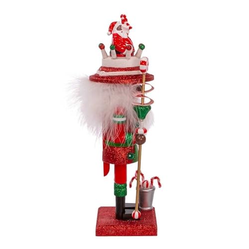 10-Inch Hollywood Black Nutcracker with Santa Hat - Red Variation