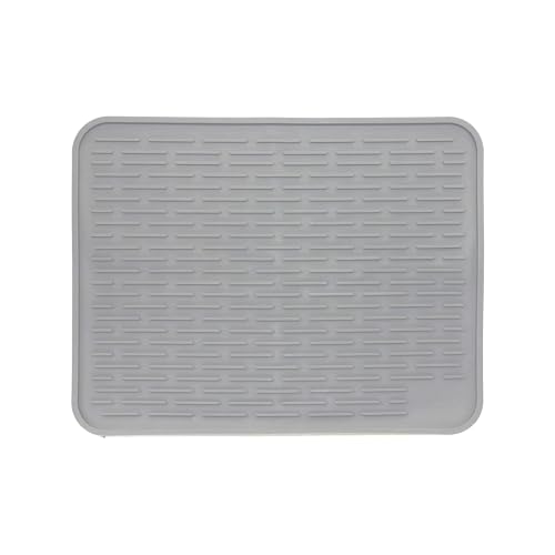 LISH Large Silicone Dish Drying Mat 16" x 12" - Slate Grey