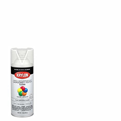 Krylon COLORmaxx Acrylic Clear Finish Spray Paint - 11oz Flat Clear (Pack of 2)