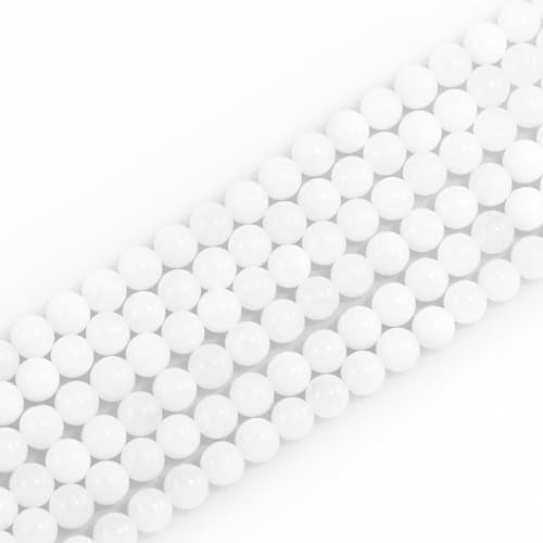 Natural White Jade Gemstone Round Loose Beads 10mm for DIY Jewelry Making