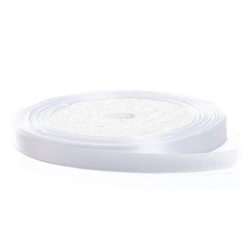 White Satin Ribbon 1/4 Inch x 25 Yards for Crafts & Decorations