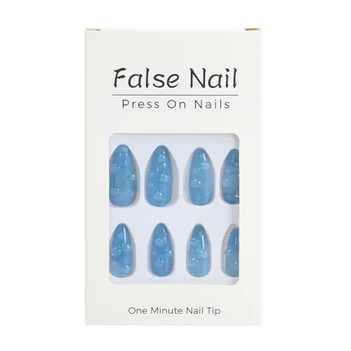 Cat's Eye Press on Nails Short Almond Fake Nails Acrylic Kit