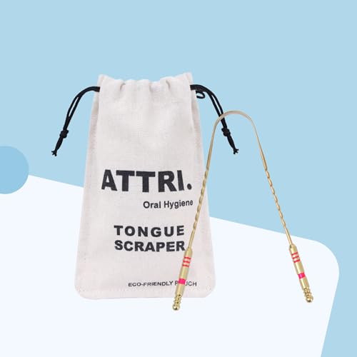 Pure Brass Tongue Scraper with Eco-Friendly Pouch for Fresh Breath
