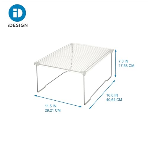 iDesign Stackable Bathroom Shelf Riser - 16-Inch Clear Countertop Organizer