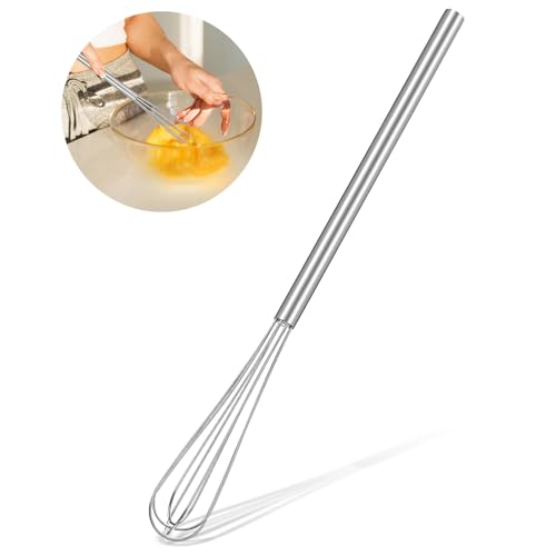 Hecila Mini Stainless Steel Whisk - 10.4 Inch Egg Beater & Mixer