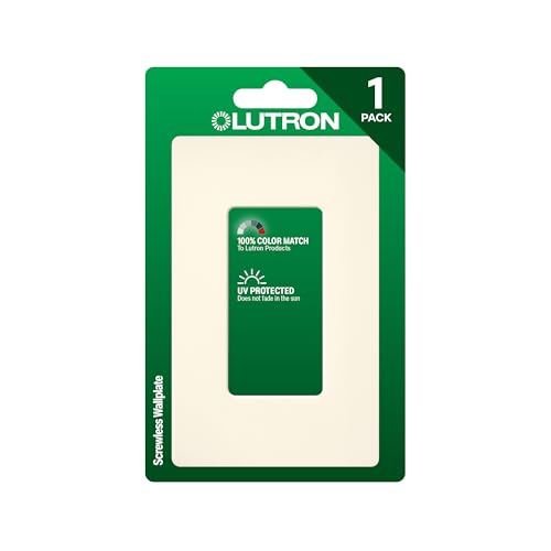 Lutron Claro Light Switch Cover Plate - Biscuit, 1 Pack, Screwless Design