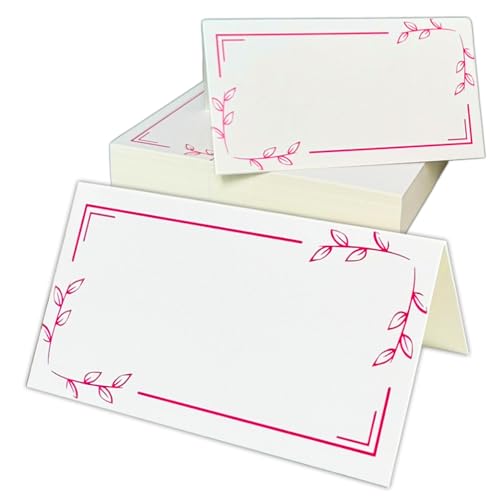TownStix Pink Floral Name Place Cards for Table Setting, 150 Pack