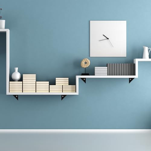10PCS Black Triangle Corner Brackets for Shelving and Furniture