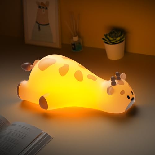 Giraffe Night Light for Kids - 3-Level Dimmable Silicone Lamp