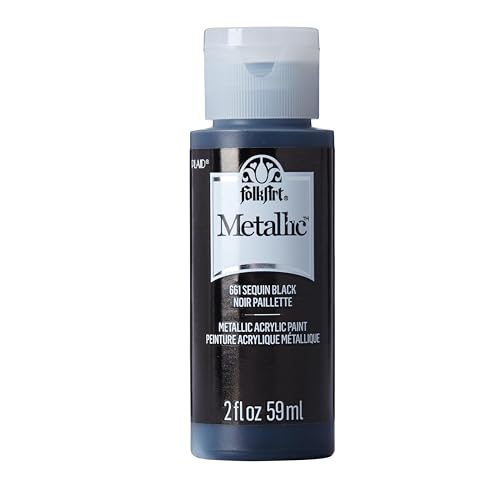 FolkArt Metallic Acrylic Paint - 2 Fl Oz, Sequin Black