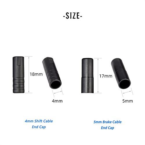 20 Pieces 4mm and 5mm Bicycle Shift/Brake Cable End Cap Derailleur Shifter Wire Cable End Cap for MTB Road Bike