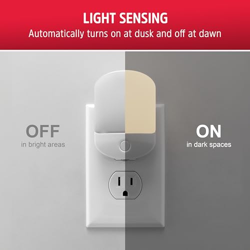 Energizer LED Color-Changing Night Light, White Base, Dusk-to-Dawn Sensor