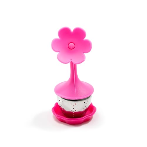 Leaf-Shaped 1.5 Inch Stainless Steel Tea Infuser - Rose Pink