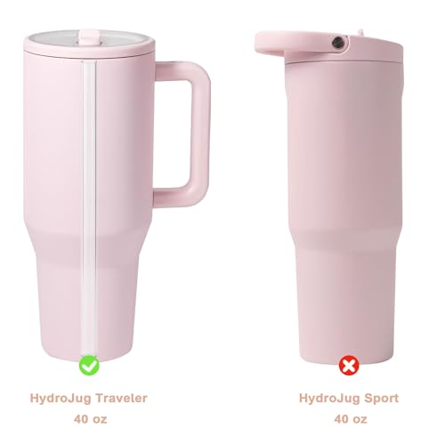 Sipcupmate Replacement Straws for Hydrojug Traveler 40oz, 6-Pack with Brush