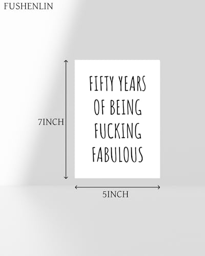 Funny 50th Birthday Card for Men and Women, Sarcastic 5x7 Inch Gag Gift