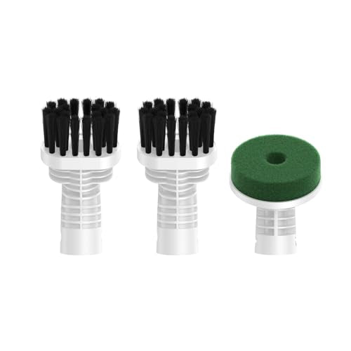 FEPPO Steam Cleaning Brush Head Set - 2 Nylon & 1 Stainless Steel Brushes for Handheld Steam Mop