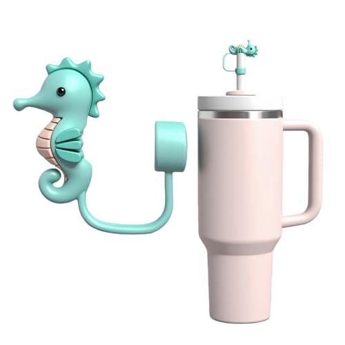 Silicone Straw Cover for Stanley Cup - Seahorse Shape Topper
