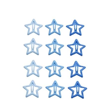 Cauaoa Blue Star Hair Barrettes Alloy Hair Clips 12 Pcs