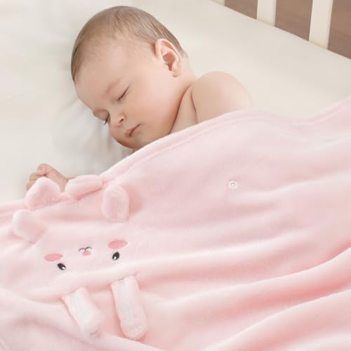 Babyhuggle Rabbit Shape Plush Blanket - Soft 30x40 Inch Baby Blanket