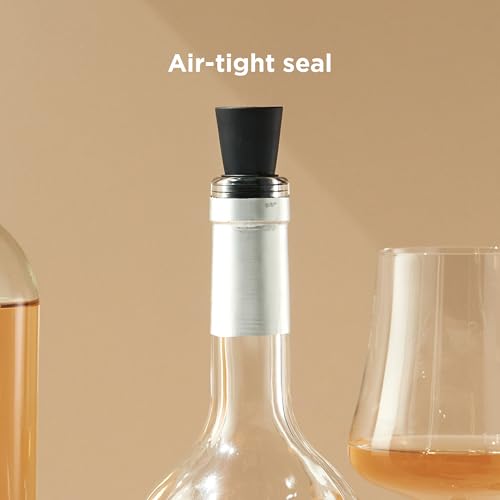 Rabbit Black Wine Bottle Stoppers Set of 2 - Airtight Seal
