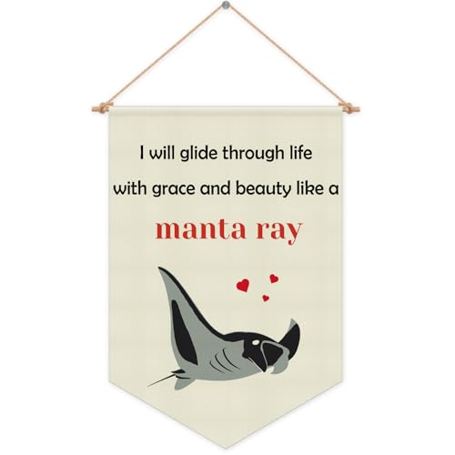 Ocean Animal Wall Banner Linen Hanging Flag for Kids Room and Playroom Decor