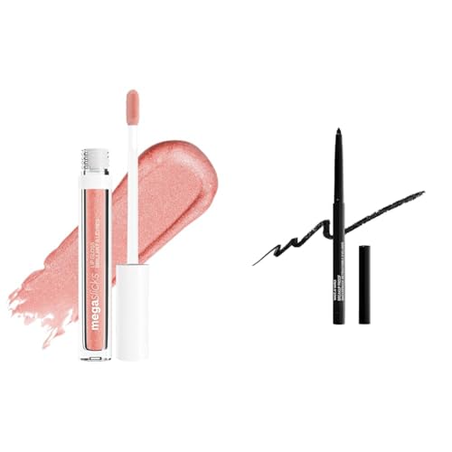 wet n wild Mega Slicks Lip Gloss and Breakup Proof Eyeliner Makeup Bundle
