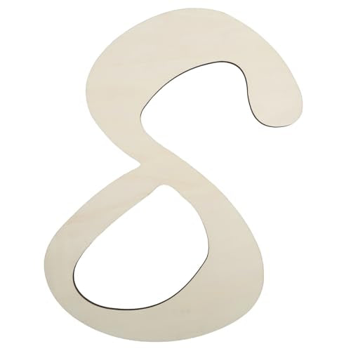 12 Inch Unfinished Wooden Letter S for DIY Home Decor