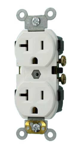 Leviton 20-Amp Narrow Body Duplex Receptacle, White