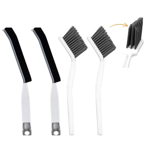 V-Shaped Crevice Cleaning Brush Set with Tweezers - 4 Piece Gap Tool