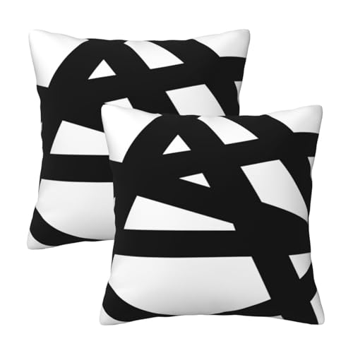 Nezweld Black and White Striped Throw Pillow Covers, 18x18 Inch Set of 2