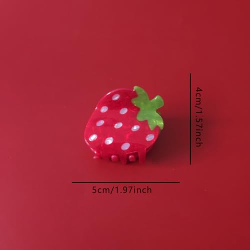 Funny Strawberry Acrylic Hair Claw Clip for Women Cute Fruit Styling