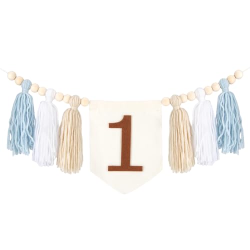 Boho Wood Bead Tassel Garland - Birthday Chair Banner Party Decor