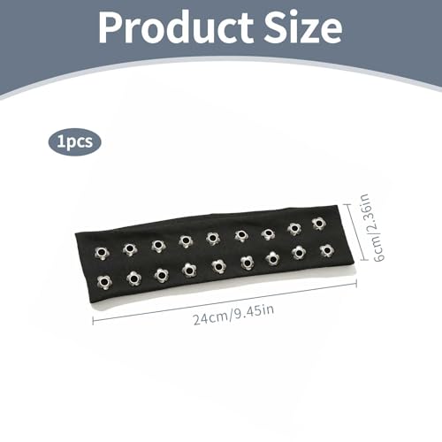 Grommet Headband Y2K Punk Wide Stretchy Cotton Hair Band