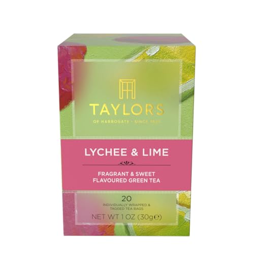 Taylors of Harrogate Lychee & Lime Green Tea, 20 Individually Wrapped Bags