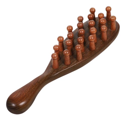 Gogogmee Sandalwood Scalp Massage Comb with Handle Wide Tooth Hair Detangler