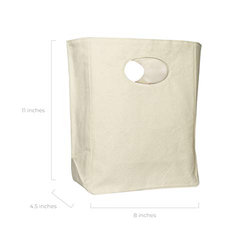 Organic Cotton Lunch Bag - Reusable & Washable Tote for Kids & Adults