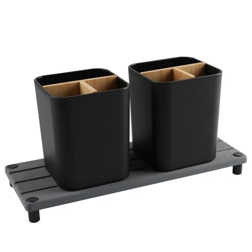 Yomjarl 2-Pack Electric Toothbrush Holder with Water Absorbing Stone Tray