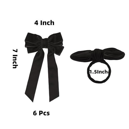 Black Velvet Bow Napkin Rings Set - 12 Pcs, 4x7 Inch Elegant Table Decor Variation of THIS listing: Black / 12 pcs