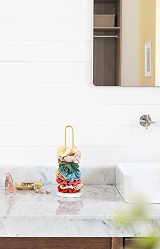 Mkono Gold Scrunchie Holder Stand - Stylish Hair Tie Organizer
