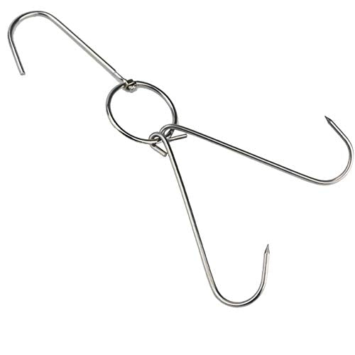 TIHOOD Stainless Steel Meat Hooks - 3 Pack BBQ Grill Hangers