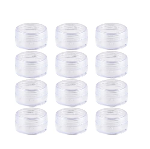Clear Plastic Cosmetic Jars with Screw Lids 5g Travel Pots 12 Pcs