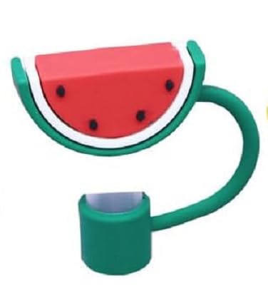 Watermelon Silicone Straw Caps - 10mm Reusable Covers for Straws