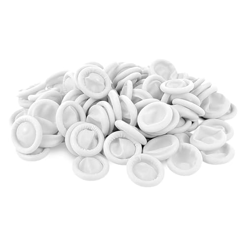 100 Pcs Disposable Finger Cots, Large Latex Finger Protectors for Clean and Dry Protection, Rubber Fingers Tips Tips for Beauty and Electronic Repair (Large White)