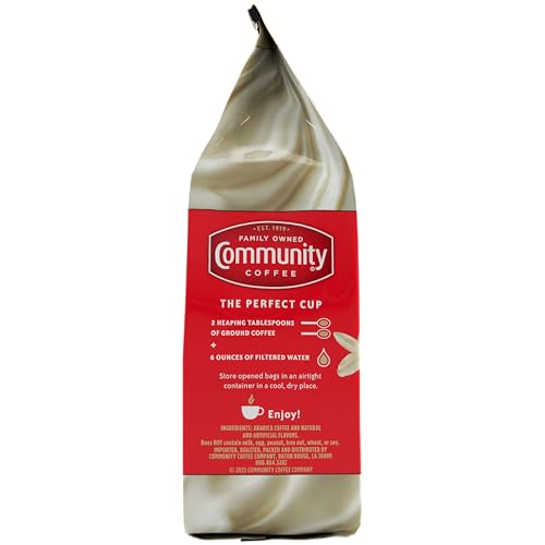 Community Coffee French Vanilla Ground Coffee, 12oz Bags (Pack of 6)