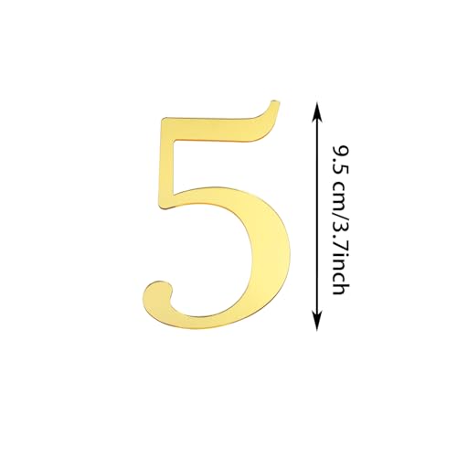 Large Acrylic Number Cake Toppers - Gold, 3.7 Inch, Birthday & Wedding Decor (10 Pieces)