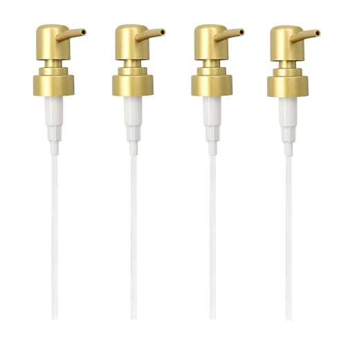Gold Soap Dispenser Pump Replacement Set - 4 Pack for Bathroom & Kitchen