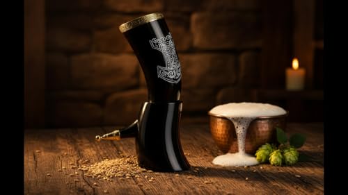 Viking Drinking Horn Mug 9-12 Inch Rustic Gift for Beer Wine Men