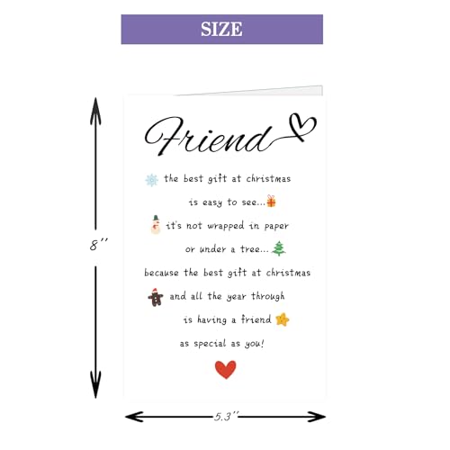 Humor Friends Christmas Card with Envelopes - BFF Holiday Gift