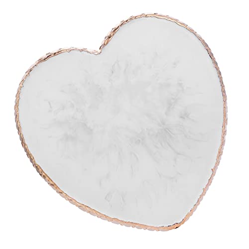 WLLHYF Resin Nail Art Palette Gold Edge Heart Shaped Makeup Mixing Tray
